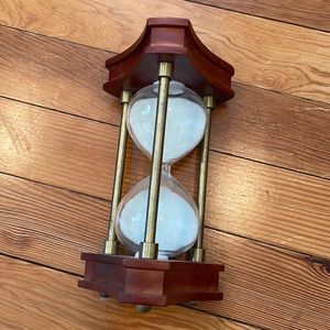 Large Wood and brass detailing hourglass